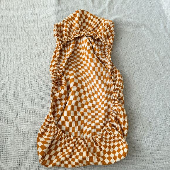 Brixton Phoenix Brown + Cream Checked Groovy Boho Changing Pad Sheet Cover - Picture 5 of 5